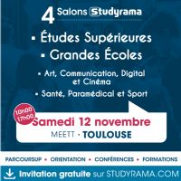Salon STUDYRAMA - Formations Paramédicales et Sociales. Le samedi 12 novembre 2022 à TOULOUSE. Haute-Garonne.  09H00